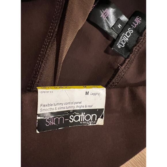 NWT Slim-sation Women's Brown Compression Ankle Leggings sz M - Picture 4 of 6